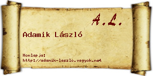 Adamik László névjegykártya