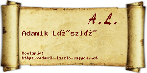 Adamik László névjegykártya