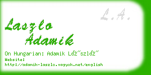 laszlo adamik business card